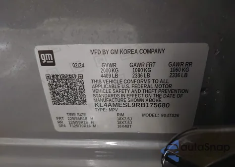 2024 Buick Encore Gx Sport Touring Awd z USA, uszkodzony, nr VIN KL4AMESL9RB175680